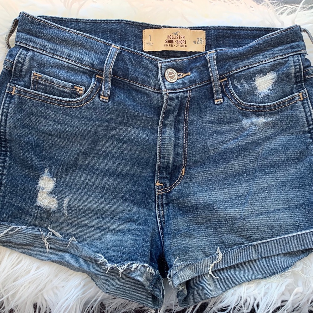 Hollister Denim Jean Shorts Ripped Distressed